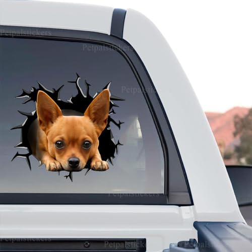 Image of Vinyl Dog Stickers - Car Decals for Women & Dog Lovers (Chihuahua Stickers)