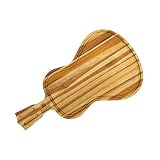 Tábua De Churrasco Formato De Violão Ou Viola Para Carne E Legumes De Madeira Cozinha Gourmet Corte Com Canaleta Para Gordura