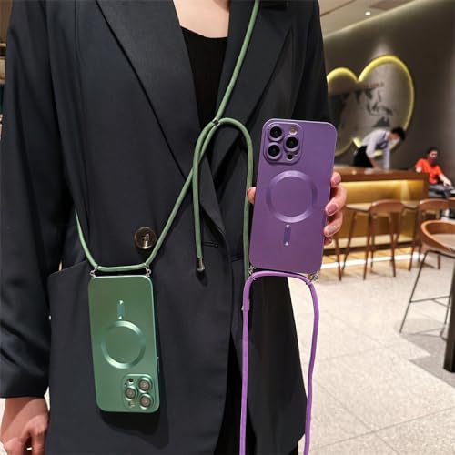 Coque iPhone 14 avec lanière en bandoulière silicone noir