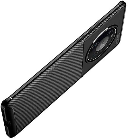 Aksesuarcim Huawei ile Uyumlu Mate 40 Pro Kılıf Silikon İnce Karbon Lüx Parmak İzi Yapmayan Tarz Kapak Kahverengi