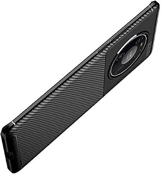 Aksesuarcim Huawei ile Uyumlu Mate 40 Pro Kılıf Silikon İnce Karbon Lüx Parmak İzi Yapmayan Tarz Kapak Kahverengi