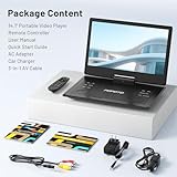 POFOTO 15.7'' Portable DVD Player with 14.1" HD Swivel Screen, 6-Hour Rechargeable Battery, Support Multiple Disc Formats/USB/SD Card, Region-Free, TV/Projector Sync, Shockproof, High Volume Speaker - Image 9