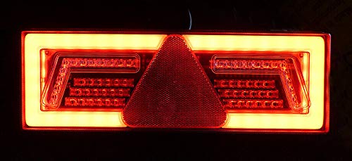 Coppia Fanali Posteriori A LED Per Camper E Rimorchi - 12/24V - 5 Funzioni - Indicatori Dinamici - Omologati CE - 375x135mm - 2