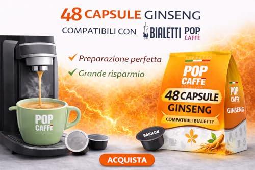 48 Capsule Ginseng Compatibili Bialetti Pop Caffe' - 9