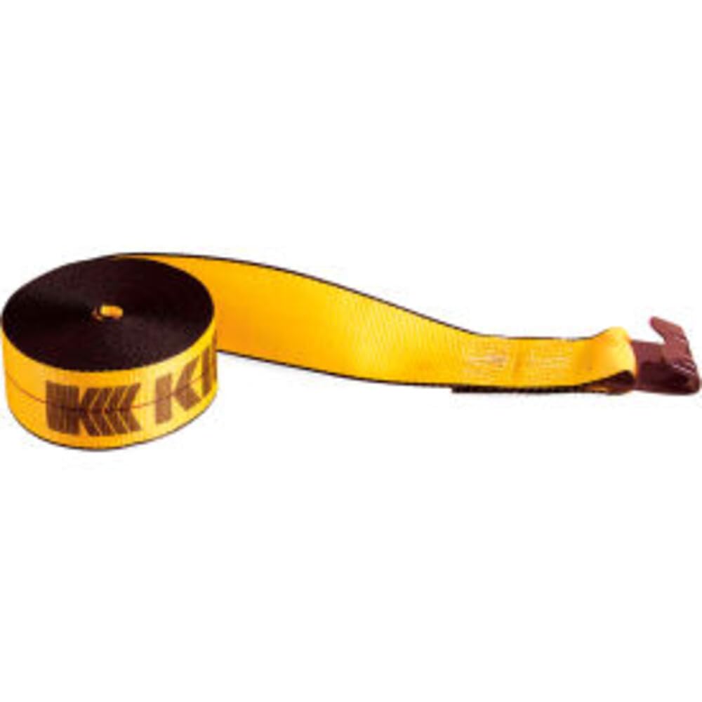 Kinedyne B1654243 30 ft. x 4 in. Cargo Control Winch Strap 423021 with Flat Hook Gold