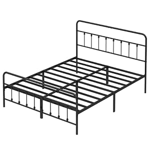 Chroark Queen Size Metal Bed Frame with Headboard and Footboard, Black — photo 3 of 6