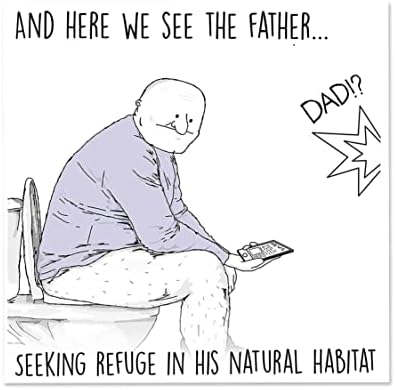 Natural Habitat Funny Fathers Day Card, Cheeky Toilet, Dad Card Humorous and Rude, Choose from our Funny Cards - View 3