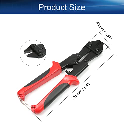 Auniwaig 8 Inch Mini Bolt Cutters Bi-Material Handle With Soft Rubber Grip Wire Cutter Bolt Clipper For Heavy Duty Wrie Bolt Nail Rivert Barbed Wire Bolts Most Soft To Medium Metals Cutting 1Pcs #TOP1
