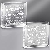 Coworker Gift Acrylic Thank You Gift Employee Appreciation Gift for May You Be Proud of the Work You Do Sign for Retirement Goodbye Farewell Gift Inspirational Paperweight Keepsake (2 Pieces)