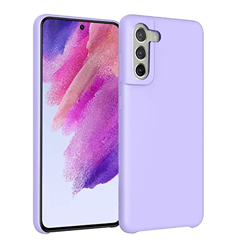 Image of LIRAMARK Liquid Silicone Soft Back Cover Case for Samsung Galaxy S21 FE 5G (Lavender)