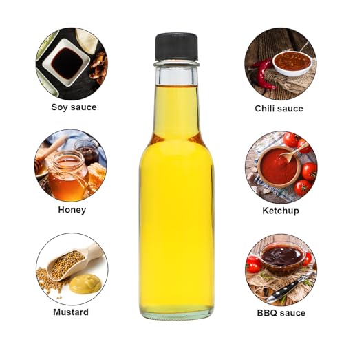 image for Brajttt 5oz Glass Bottle, Clear Woozy Bottles with Shrink Capsules,Emp