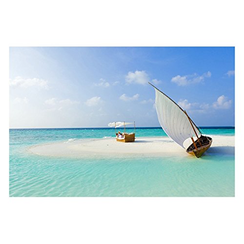 Affiche Maldives île de sable blanc édition d'art grand format pour décoration de luxe