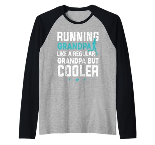 Running Grandpa para Grandpa Runner Men Camiseta Manga Raglan