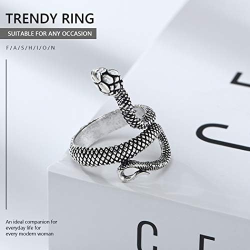 Mayelia Snake Ring Silver Vintage Open Ring Adjustable Knuckle Rings for Women and Girls