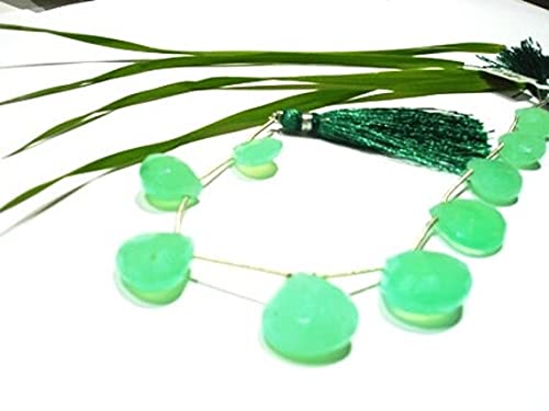Chrysoprase vert pomme facettée en cœur de haute qualité pour la création de bijoux précieux