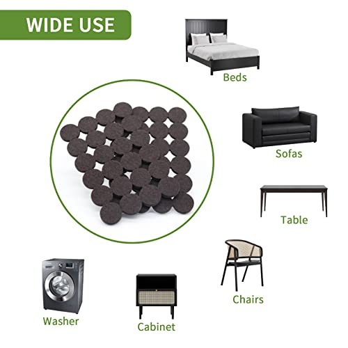 COVERCORNER Felt Furniture Pads for Hardwood Floors 48 PCS, Furniture Pads, Floor Protectors for Hardwood Floors, Felt Pads for Furniture, Round, Dark Brown