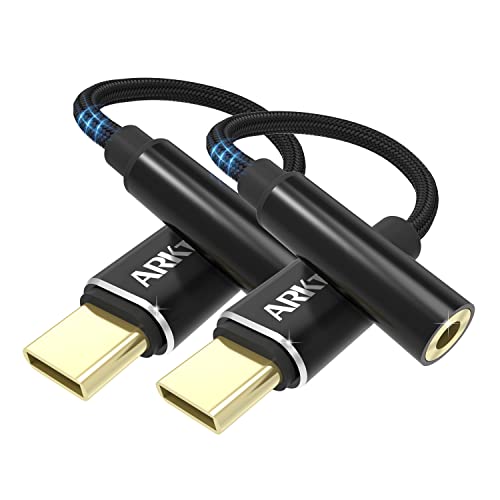 ARKTEK USB C to 3.5MM Audio Adapter - USB Type C to AUX Headphone Jack Hi-Res DAC Cable Adapter for Pixel 4 Galaxy S21 S20 Ultra S20+ Note 20 7T and More