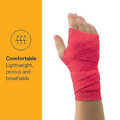 3M Coban Elastic Self-Adherent Cohesive Bandage Red NonSterile 3 x 5 Yd 24 Ct
