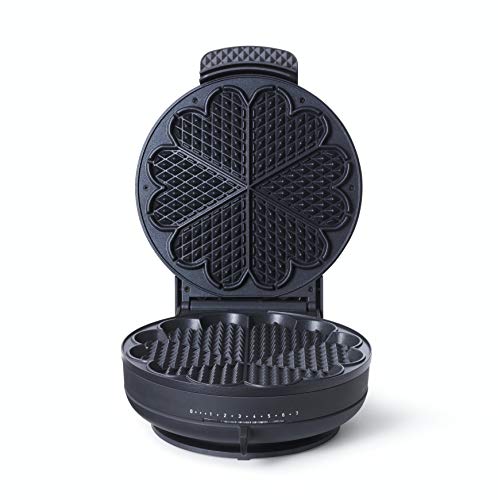 Foto von Wilfa HEARTS 23 Waffeleisen - Waffelteller mit 23 cm Durchmesser, 1400 Watt und Signalleuchte, schwarz