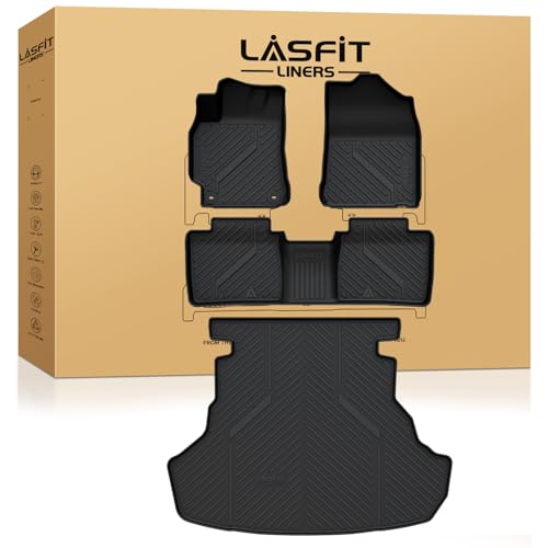 Image of LASFIT Floor Mats for Toyota Camry 2015-2017 (Not Fit Hybrid) LE /SE /XLE /XSE, Custom Fit TPE All Weather Floor Liners for 2017 2016 2015 camry1st & 2nd Row Car Mats, Black