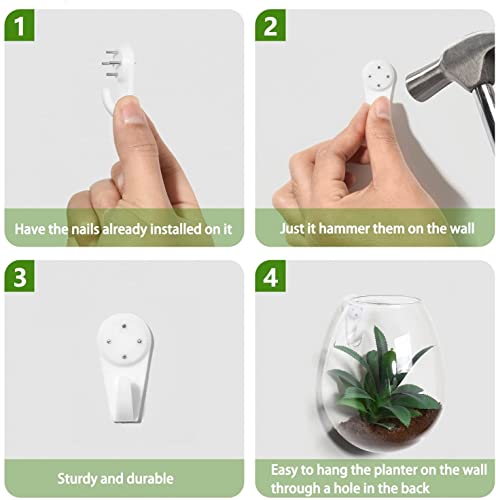 Fashiostorm B01H51FCXG 5 Packs Wall Hanging Planters Glass Plant Pots Water Containers Flower Air Terrariums Terrarium thumb #4