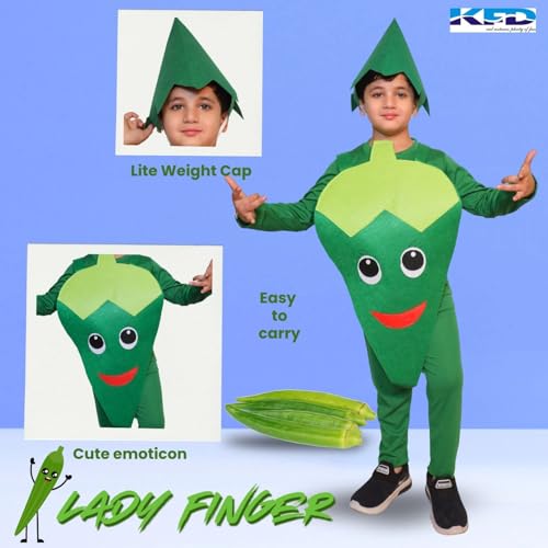 Image of Kaku Fancy Dresses Fruit and Vegetable Costume Paper Cutout with Cap For Kids | Healthy Food Costume For Boys & Girls (Tracksuit Not Included)