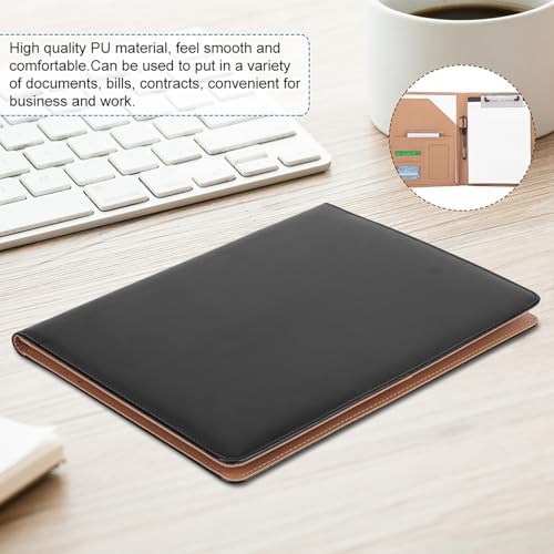 Leatikall Deri Dosya Organizatör, Çok Fonksiyonlu A4 PU İş Sözleşmesi Belgesi Konferans Klasörü Organizatör Kılıfı, İş Ofisi için Kart Yuvaları ile - Görsel 5