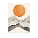 11x14 Sunset Valley Watercolor Print, Minimalist Mountain Art, Abstract Landscape Painting, Boho Sun and Peaks Decor, UNFRAMED