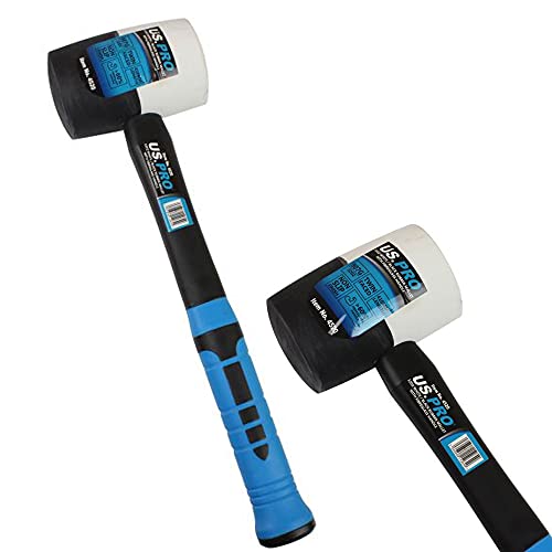 32oz Black/White Rubber Mallet Non Marking Hammer Face US Pro