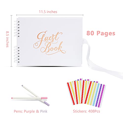 KIJETA Polaroid Guest Book for Wedding, Baby Shower, Birthday, Bridal Shower, Graduation Party, Anniversary - 11.5” x 8.5”, 80 Blank Pages Guestbook - Image 3