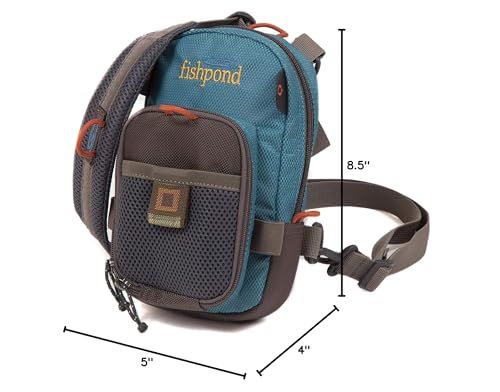fishpond San Juan Vertical Fly Fishing Chest Pack, Fits up to Two Tackle or Fly Boxes, Lightweight Fishing Bag with Padded Neck Strap – Tidal Blue