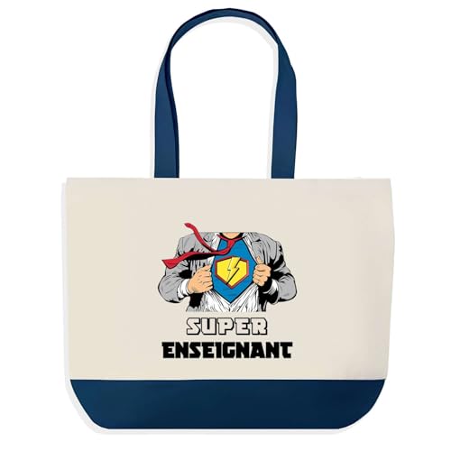 Idée Cadeau Enseignant Sac de Shopping Bleu Planetee pour Noël
