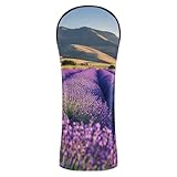 QwThum Golf Club Covers Driver Head Covers Wood Cover Hybird Headcovers Set Leather Golf Accessories with Sof Lining Lavender Field Bloom