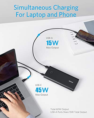 Anker Powercore+ 26800Mah Pd 45W With 60W Pd Charger, Power Delivery Portable Charger Bundle For Usb C Macbook Air/Pro/Dell Xps, Ipad Pro, Iphone 14/13/12 Series, And More #TOP5