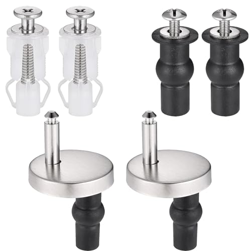 6 PCS Toilet Seat Fixings Kit Universal Quick Release Toilet Seat Fittings Universal Quick Release Toilet Seat Fittings Top Fixing Toilet Seat Toilet Seat Stabilisers for Toilet Blind Holes