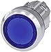 Siemens 3SU10510AB500AA0 Illuminated Pushbutton, 22mm, Metal, Momentary, Flush, Blue