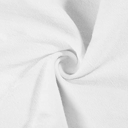 Image of Cotton Linen Capri Pants for Women 2025 Casual Printed Cropped Palazzo Pants Elastic Waist Lounge Baggy Trousers