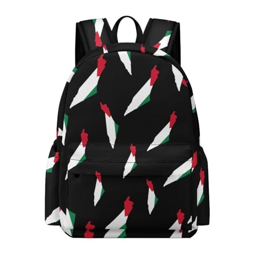 Palestine Flag Map Printed Backpack
