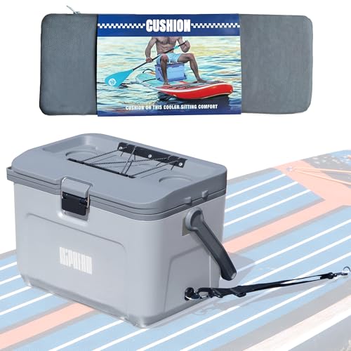 Niphean 4-Layer Insulated Paddle Board Cooler Box - 60 Hours Ice Retention, Convertible Seat on Paddle Board with D-Ring, 15-Liter Rigid Kayak Cooler for Camping, Beach, Kayaking-Sup Accessories