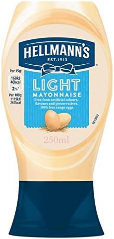 Hellmanns Squeezy Mayonnaise Light 8.5 fl oz 250 ml - Hellmanns Squeezy Mayonnaise Light, 8.5 fl oz 250 ml