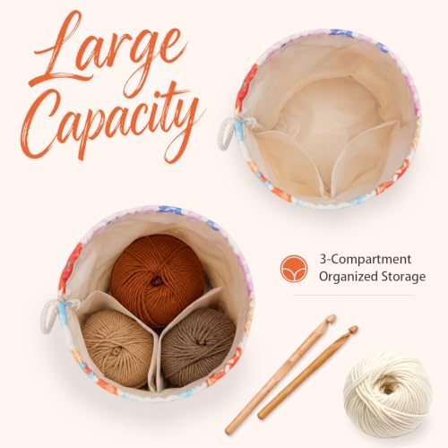 YAWIKO Yarn Bag, Crochet Bag Organizer, Knitting Bag, Knitting Project Bag - 4