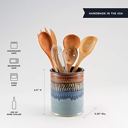 Georgetown Pottery Handmade Kitchen Utensil Holder Hamada And Purple, Made In Usa, Ceramic Utensil Crock Organizer #TOP1