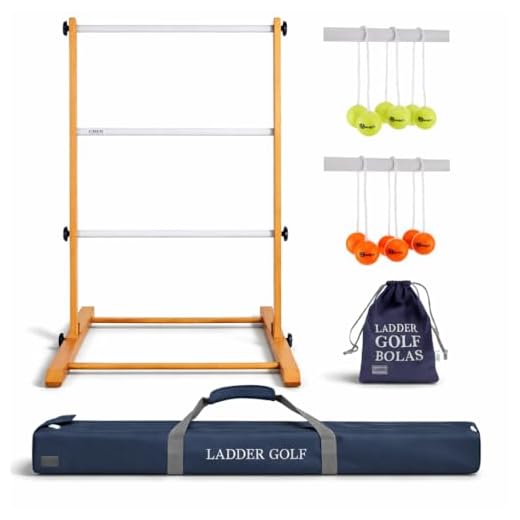 Ubergames Profi Twistladder Leitergolf Fluor Gelb Orange Echte-Golfbälle - Laddergolf Prof-set