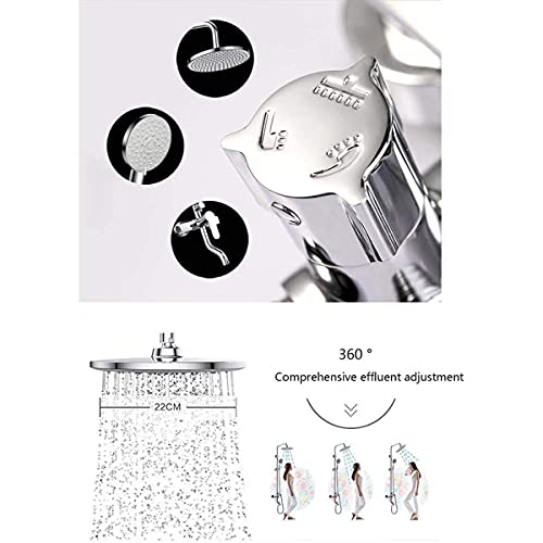 Mixer shower avec pommeau de douche à main et tête de douche réglable chrome