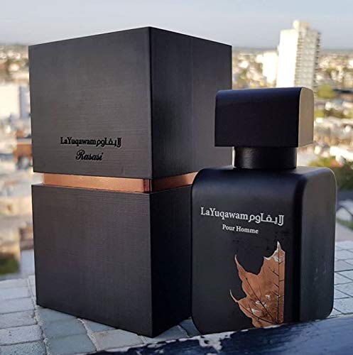 La Yuqawam Edp (Eau De Parfum) For Men 75 Ml (2.5 Oz) | Irresistible Pour Homme Spray | Masculine Oudh Woody Notes Combined With Alluring Flowery Notes | Signature Arabian Perfumery | By Rasasi Perfumes #TOP4