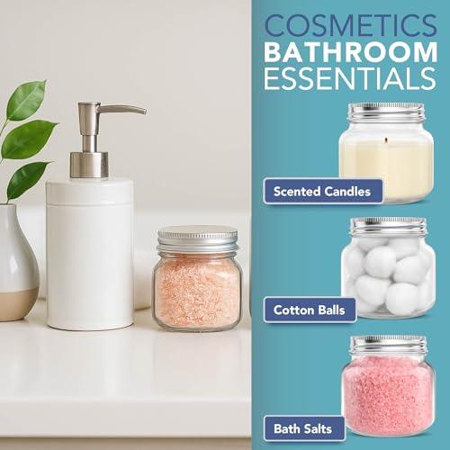 HEFTMAN Glass Mason Jars with Lids - Set of 6 250ml Air Tight Jars for Overnight Oats, Homemade Jam - Sturdy Glass Jar with Lid for Honey, Pickling, Preserving, Food Storage (250ml) - Image 4