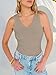 ANRABESS Tank Tops for Women V Neck Ribbed Knit Slim Fitted Sleeveless Basic Tee Tanks Casual Summer Clothes 2026 Light Khaki M