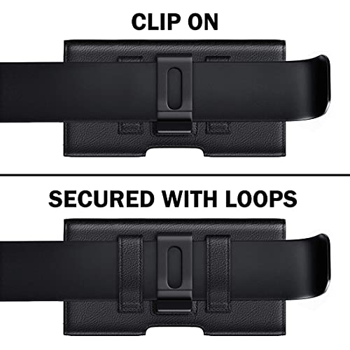 Meilib Holster For Iphone 14, 14 Pro, 13, 13 Pro, 12, 12 Pro, 11, Xr, Cell Phone Belt Holder Case With Belt Clip And Id Credit Card Pouch Cover (Fits Iphone 14, 13, 12 With Otterbox Commuter Case On) #TOP4