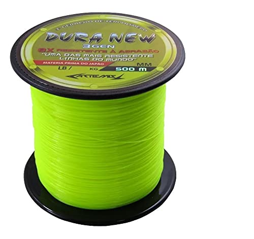 Linha Pesca Mono Dura New Amarelo 0,40 Mm 500 Metros 40 Libras - 19,48 Kg - Matéria Prima do Japão