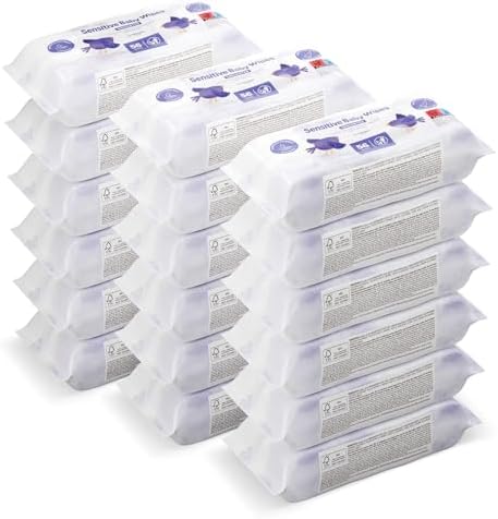 by Amazon Sensitive Baby Wipes 1008 Wipes, Unscented, 18 Pack of ...
